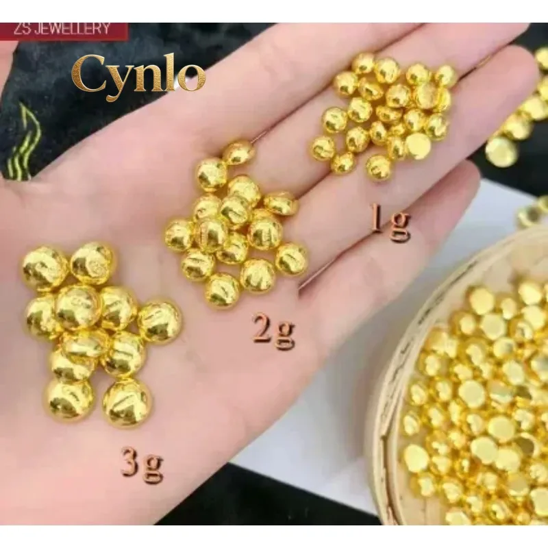 Cynlo Jewelry Mylux Jewelry 100% 24k pure gold beans fine gold balls 999 real gold beads 1g
Cynlo Jewelry Mylux Jewelry 100% 24k pure gold beans fine gold balls 999 real gold beads 1g