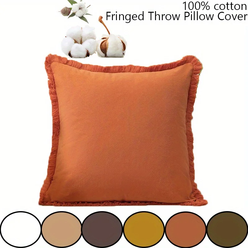 1pc 100% Cotton Fringed Throw Pillow Cover - Soft Cozy Boho Cushion Covers with Tassel for Couch Sofa Farmhouse Natural Decor Sq
1pc 100% Cotton Fringed Throw Pillow Cover - Soft Cozy Boho Cushion Covers with Tassel for Couch Sofa Farmhouse Natural Decor Sq