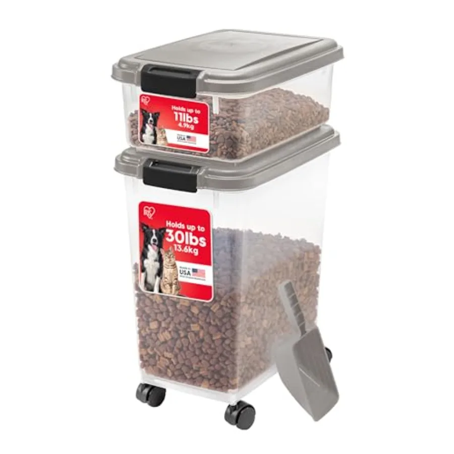 30 lbs and 11 lbs Combo Airtight Dog Food Storage Container, Stackable Treat Box, 2-Cup Scoop, Wheels, Keep Fresh, Easy Mobilit
30 lbs and 11 lbs Combo Airtight Dog Food Storage Container, Stackable Treat Box, 2-Cup Scoop, Wheels, Keep Fresh, Easy Mobilit