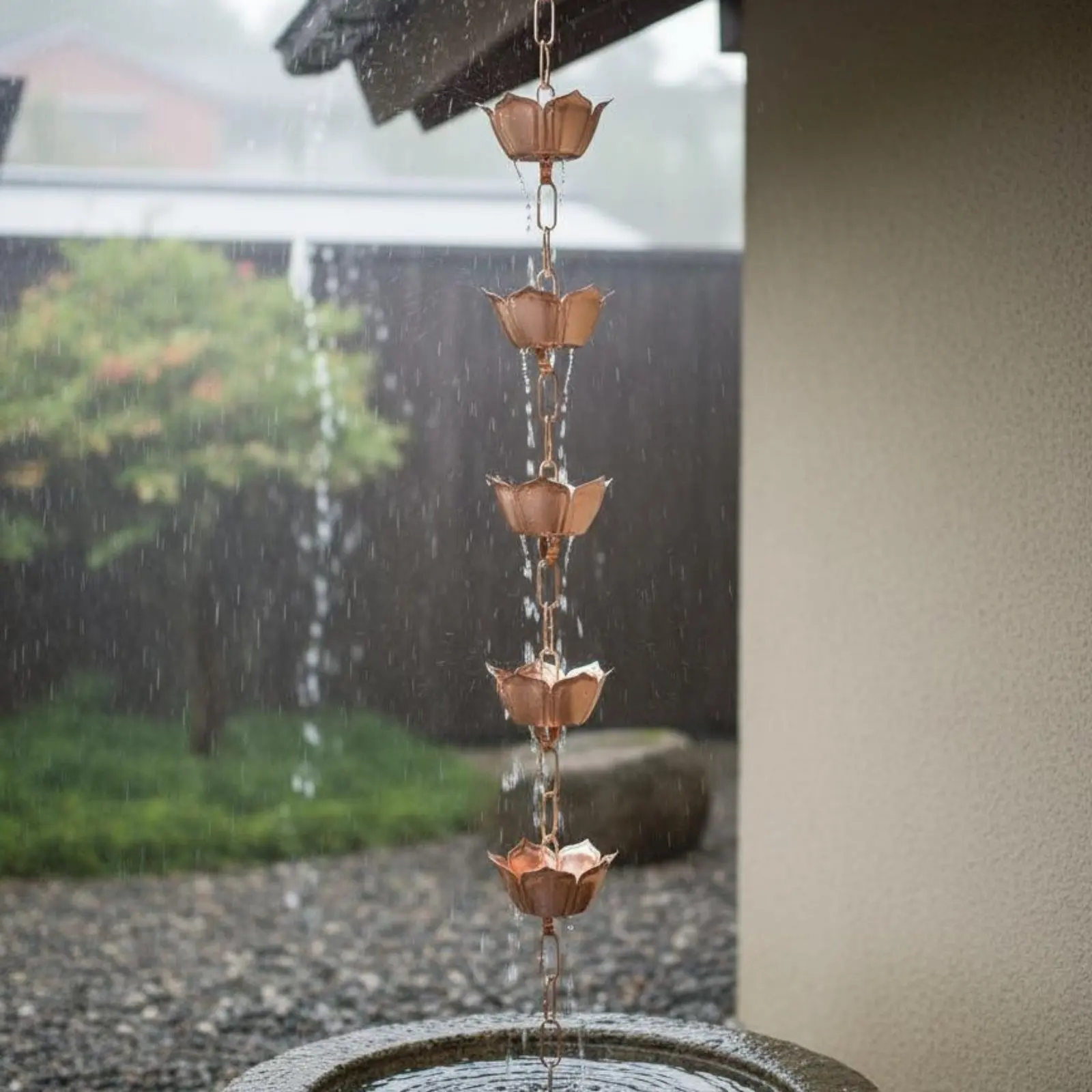 Rain Chain Weather-Resistant Japanese Design Rain Chain Decorative Downspout Easy to Install Minimized Splashing for Outdoor
Rain Chain Weather-Resistant Japanese Design Rain Chain Decorative Downspout Easy to Install Minimized Splashing for Outdoor