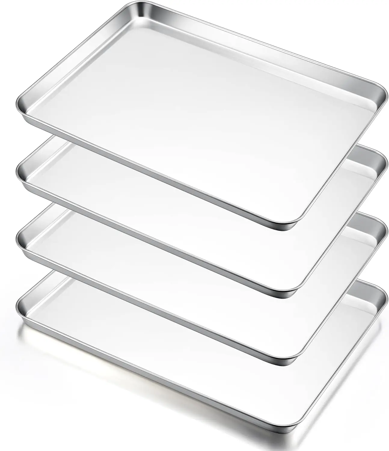 Large Baking Sheets Set of 4, 20"x14" Stainless Steel Cookie Pans, Non Toxic, Rust Free, Mirror Finish, Dishwasher Safe
Large Baking Sheets Set of 4, 20"x14" Stainless Steel Cookie Pans, Non Toxic, Rust Free, Mirror Finish, Dishwasher Safe
