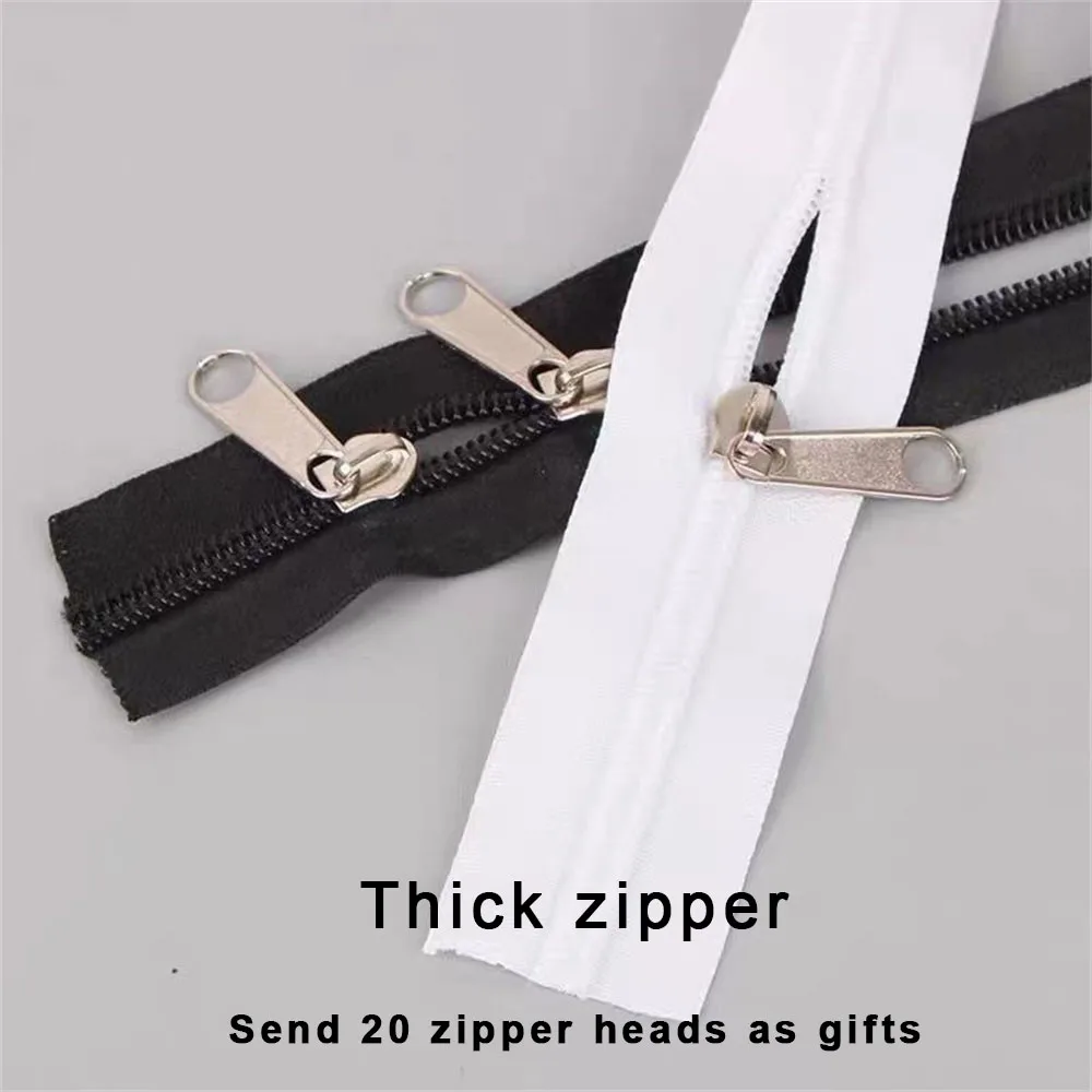 10 Meter Nylon Zipper with 20 Pulls, Free Cutting Black and White, Mosquito Net, Luggage, Clothing Zipper
10 Meter Nylon Zipper with 20 Pulls, Free Cutting Black and White, Mosquito Net, Luggage, Clothing Zipper