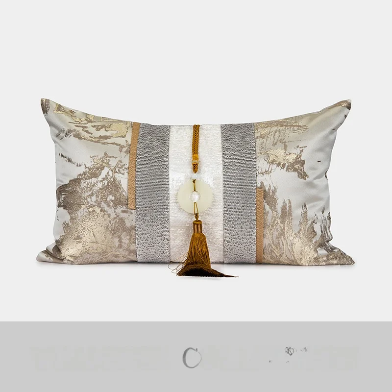 New Chinese Style Sample Room Sofa Pillow Cushion Grey Gold Abstract Mountain Pattern Jade Bedroom Lumbar Pillow Rectangular ...
New Chinese Style Sample Room Sofa Pillow Cushion Grey Gold Abstract Mountain Pattern Jade Bedroom Lumbar Pillow Rectangular ...