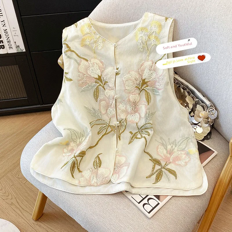 Новый китайский легкий жилет с вышивкой, женский летний топ без рукавов, тяжелый рабочий ретро-кнопка, этнический тренд, круглый Ne
Новый китайский легкий жилет с вышивкой, женский летний топ без рукавов, тяжелый рабочий ретро-кнопка, этнический тренд, круглый Ne