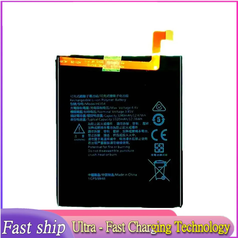 Аккумулятор для мобильного телефона 3320 мАч для Nokia 9 Pureview TA-1082 TA-1087, быстрая зарядка, высокая емкость HE354
Аккумулятор для мобильного телефона 3320 мАч для Nokia 9 Pureview TA-1082 TA-1087, быстрая зарядка, высокая емкость HE354