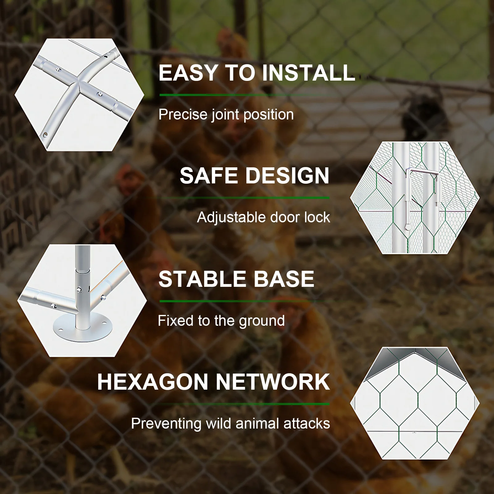 9.84x13.12x6.56FT Metal Chicken Run Lockable Chicken Playpen Enclosure with Cover Spire Roof for Outdoor and Yard Farm Use
9.84x13.12x6.56FT Metal Chicken Run Lockable Chicken Playpen Enclosure with Cover Spire Roof for Outdoor and Yard Farm Use