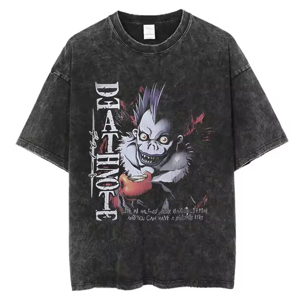 2025 Washed Death Note Anime Graphic Women Tee Shirt Homme New Clothing Short Sleeve Round Neck Printing Pullover T-Shirt
2025 Washed Death Note Anime Graphic Women Tee Shirt Homme New Clothing Short Sleeve Round Neck Printing Pullover T-Shirt