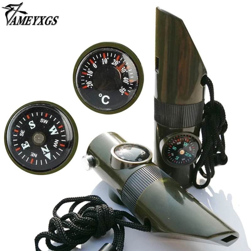7 in 1 Mini SOS Survival Whistle Kit Camping Survival Whistle With Compass Thermometer Flashlight Magnifier tools Outdoor Hiking
7 in 1 Mini SOS Survival Whistle Kit Camping Survival Whistle With Compass Thermometer Flashlight Magnifier tools Outdoor Hiking