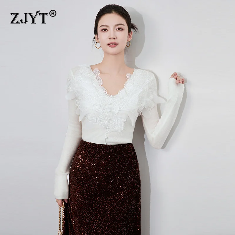 ZJYT Autumn Winter 2025 Ladies Embroidery Pullovers Knitted Sweaters Long Sleeve Women Black Knitting Tops Elegant Jersey New
ZJYT Autumn Winter 2025 Ladies Embroidery Pullovers Knitted Sweaters Long Sleeve Women Black Knitting Tops Elegant Jersey New