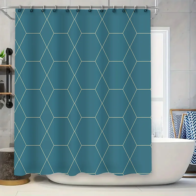 Modern Hexagon Printed Waterproof Shower Curtain made from Eco-friendly Fabric Blue Beige Set for Bathroom Decorations Perfect G
Modern Hexagon Printed Waterproof Shower Curtain made from Eco-friendly Fabric Blue Beige Set for Bathroom Decorations Perfect G