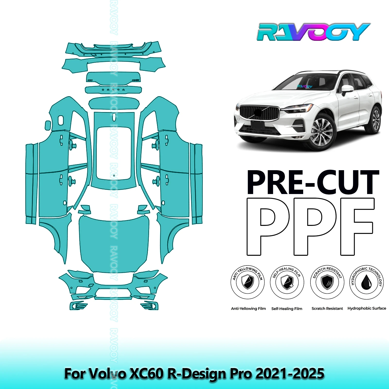 Clear Bra Precut Paint Protection Film Full Vehicle Anti-scratch Exterior TPU PPF For Volvo XC60 R-Design Pro 2021-2025
Clear Bra Precut Paint Protection Film Full Vehicle Anti-scratch Exterior TPU PPF For Volvo XC60 R-Design Pro 2021-2025