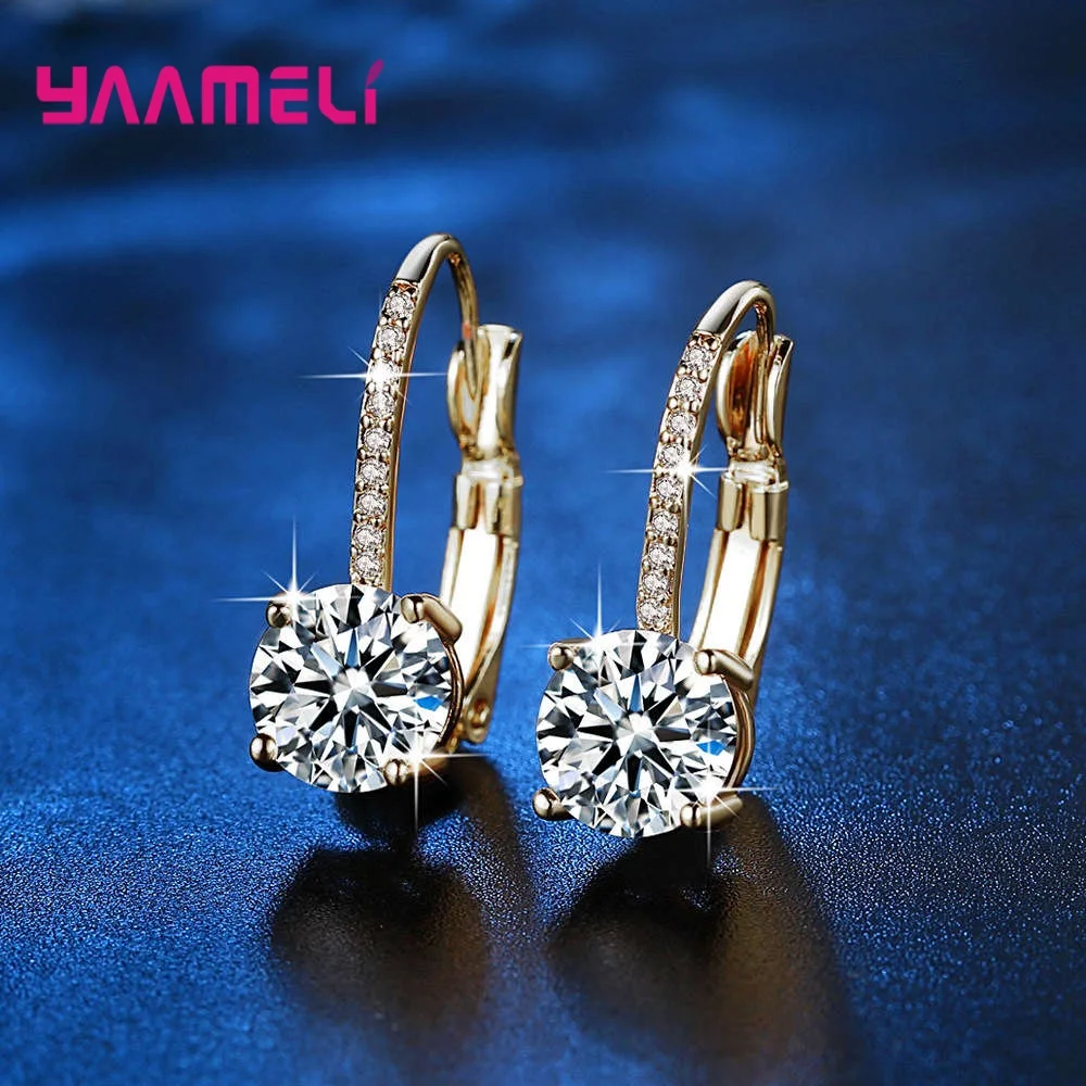 Shining 925 Sterling Silver Jewelry Earrings Austrian Crystal Paved Women Ear Decoration Yellow Gold Color Pendientes Hot Sale
Shining 925 Sterling Silver Jewelry Earrings Austrian Crystal Paved Women Ear Decoration Yellow Gold Color Pendientes Hot Sale