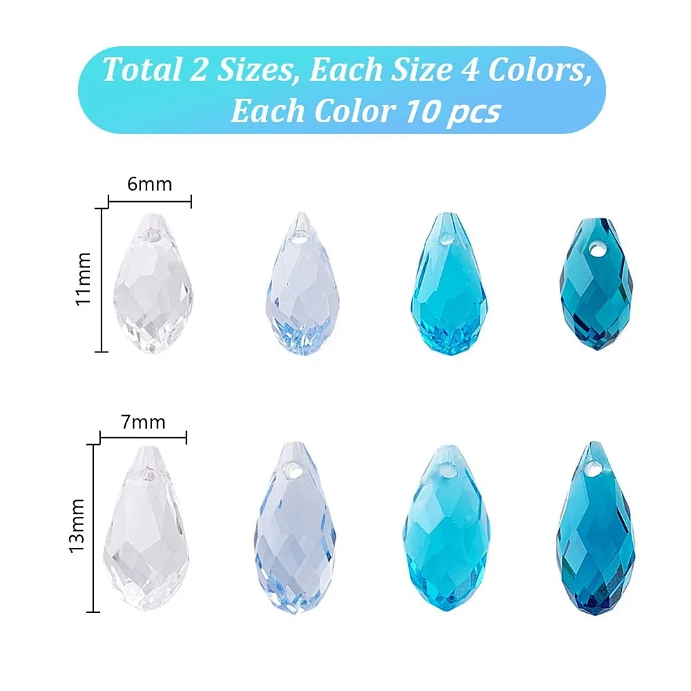 80Pcs 8 Styles Transparent Glass Beads Faceted Top Drilled Teardrop Mixed Color 13.5~14.5x7mm Hole:m 1.2mm 10pcs/style
80Pcs 8 Styles Transparent Glass Beads Faceted Top Drilled Teardrop Mixed Color 13.5~14.5x7mm Hole:m 1.2mm 10pcs/style