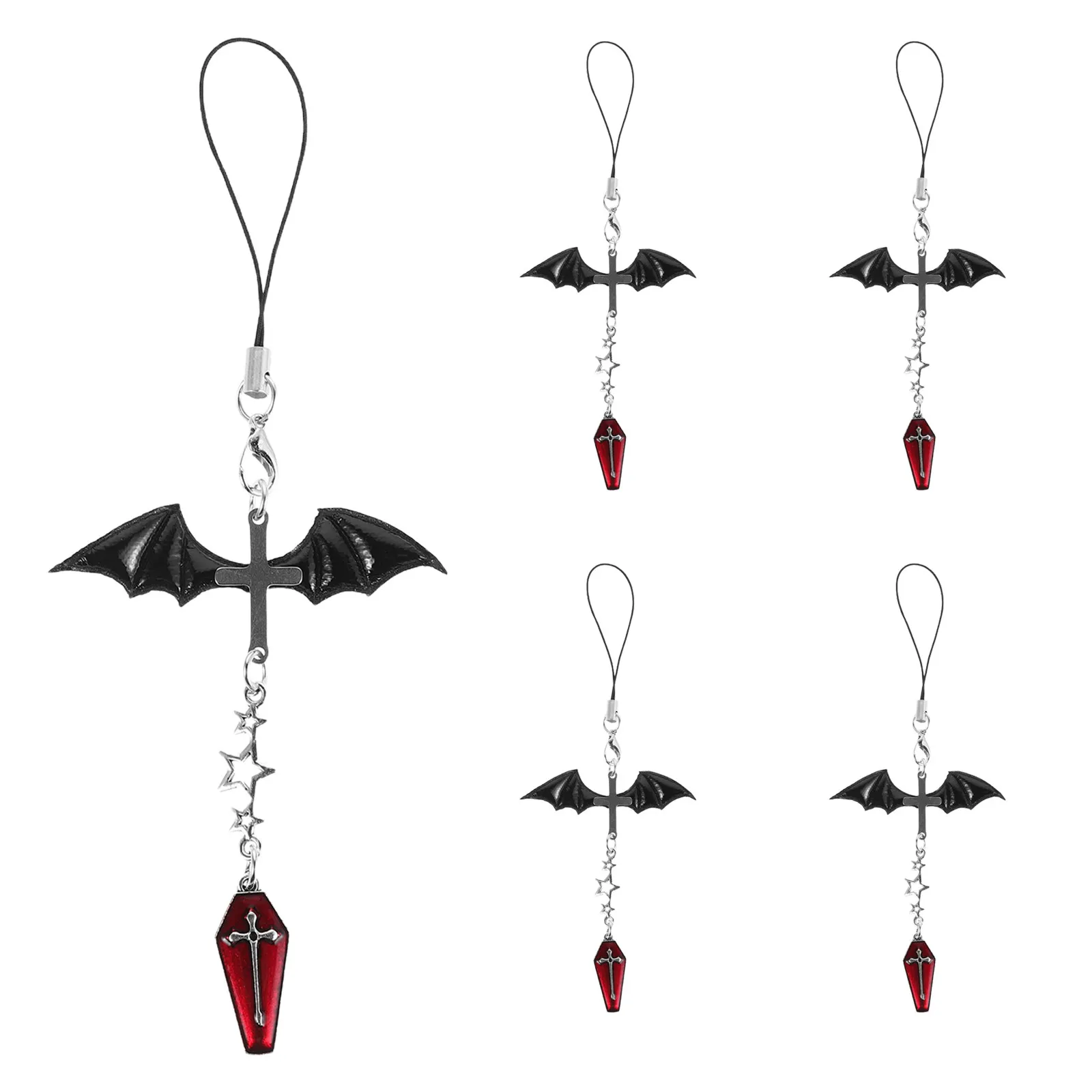 5pcs Phone Chain Hanging Accessories Cross Wing Punk Gothic Diy Mobile Charm Set For Women Girls 5.7" Lightweight Durable
5pcs Phone Chain Hanging Accessories Cross Wing Punk Gothic Diy Mobile Charm Set For Women Girls 5.7" Lightweight Durable