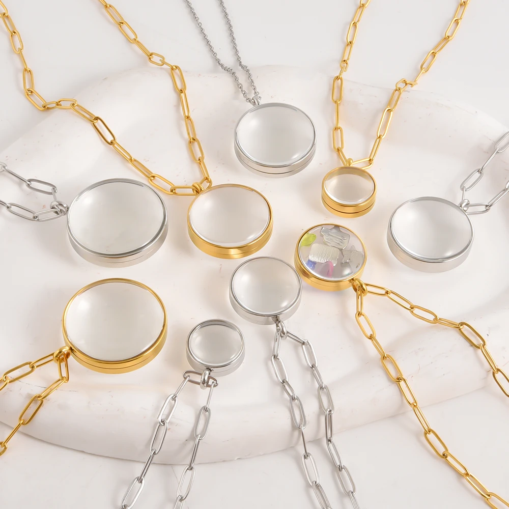 1Pc Stainless Steel Punk Chunky Round Memory Picture Medaillon Pendant Necklaces Glass Cremation Urn Locket Collier For Ashes
1Pc Stainless Steel Punk Chunky Round Memory Picture Medaillon Pendant Necklaces Glass Cremation Urn Locket Collier For Ashes