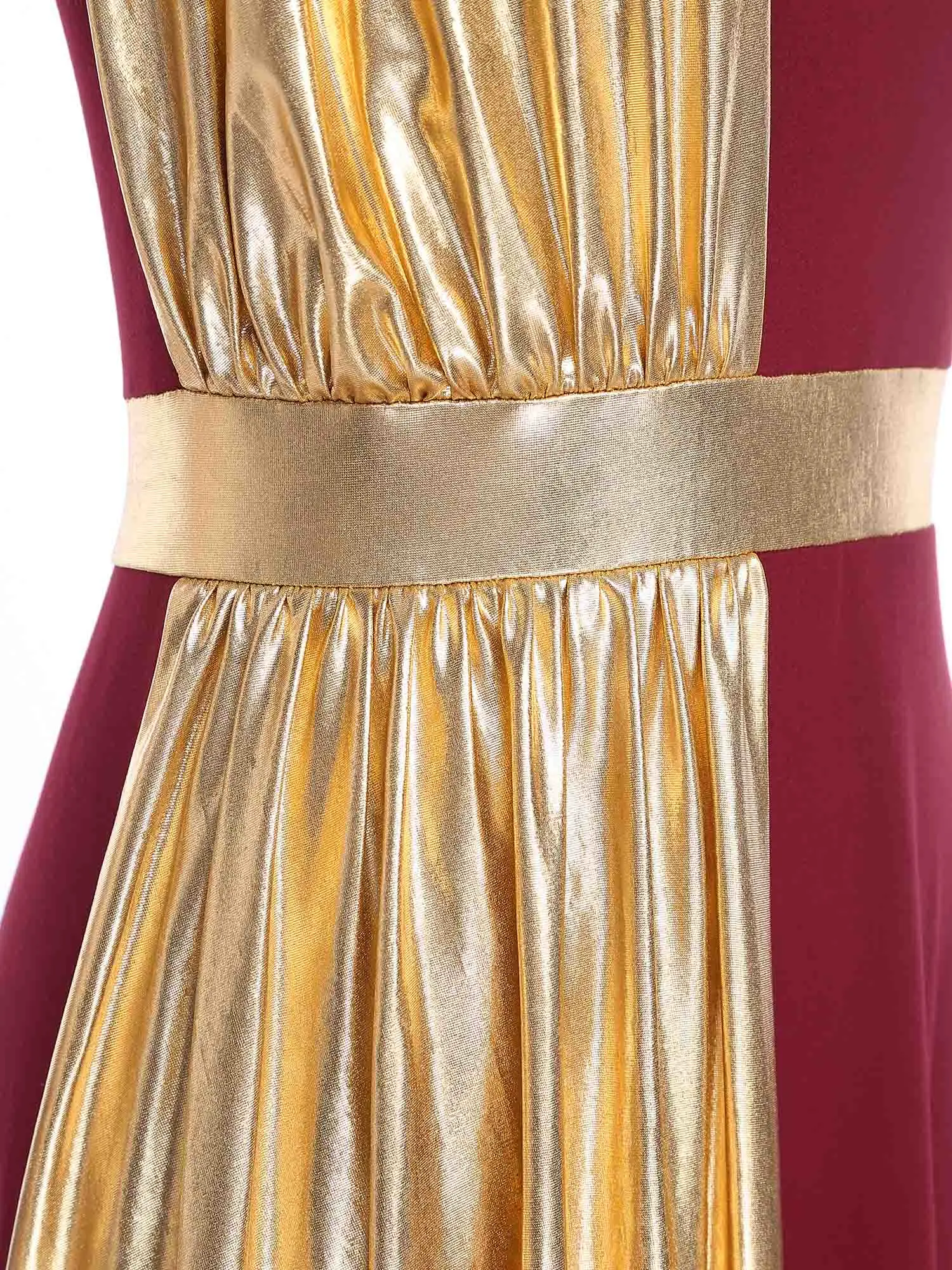 Women Ancient Greek Roman Queen Princess Tunic Dress Sleeveless Gold Trim Metallic Shiny Drape Robe Toga for Halloween Cosplay
Women Ancient Greek Roman Queen Princess Tunic Dress Sleeveless Gold Trim Metallic Shiny Drape Robe Toga for Halloween Cosplay