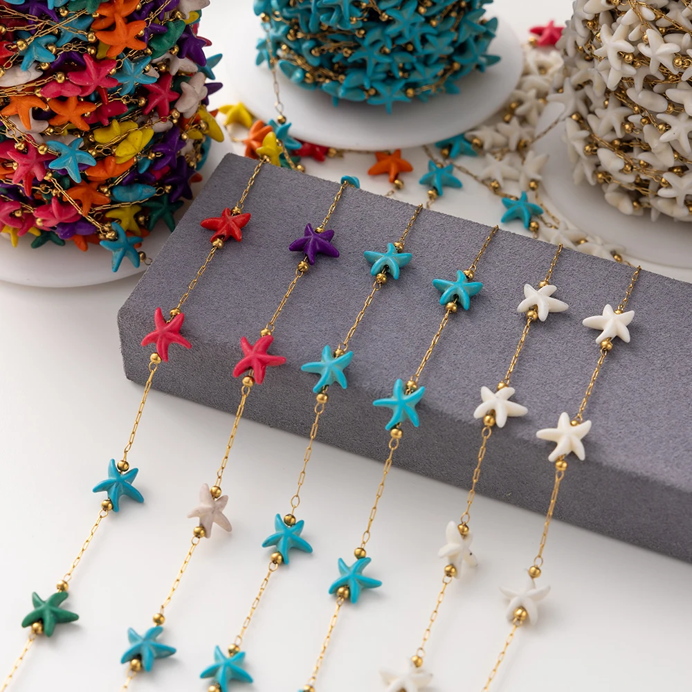1Meter Colorful Starfish Bead Chains For DIY Handmade Bracelet Necklace Jewelry Making Supplies Findings Accessories Crafts Gift 
1Meter Colorful Starfish Bead Chains For DIY Handmade Bracelet Necklace Jewelry Making Supplies Findings Accessories Crafts Gift