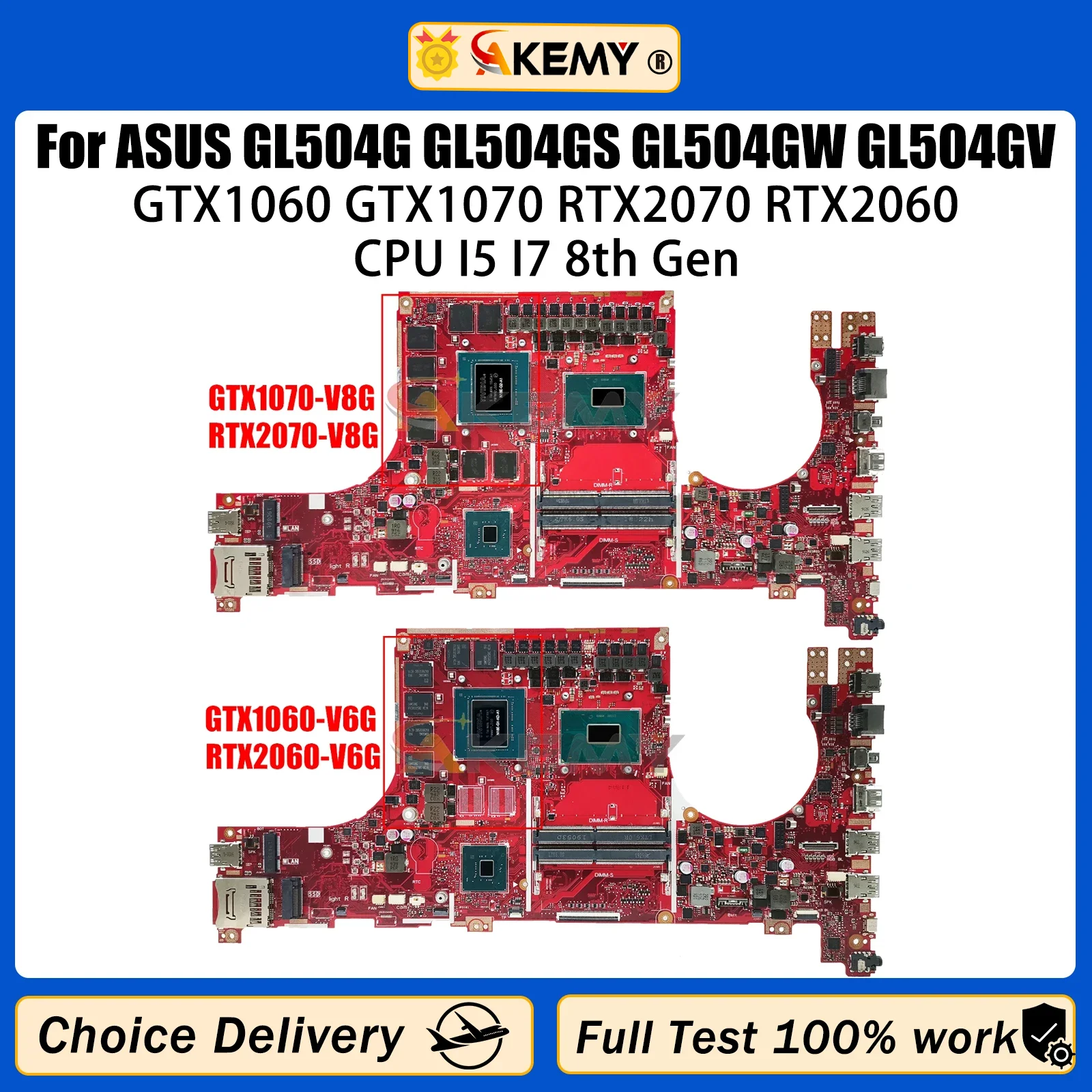 AKEMY GL504G Mainboard For ASUS GL504GS GL504GW GL504GV GL504GM S5C Laptop Motherboard W/I5 I7 GTX10
AKEMY GL504G Mainboard For ASUS GL504GS GL504GW GL504GV GL504GM S5C Laptop Motherboard W/I5 I7 GTX10