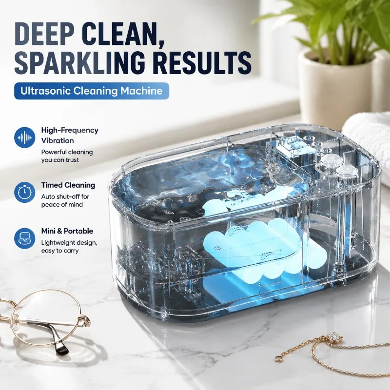 Household Ultrasonic Cleaning Machine Mini Multifunctional Cleaner for Glasses Jewelry Aligner High Frequency Portable Washing
Household Ultrasonic Cleaning Machine Mini Multifunctional Cleaner for Glasses Jewelry Aligner High Frequency Portable Washing