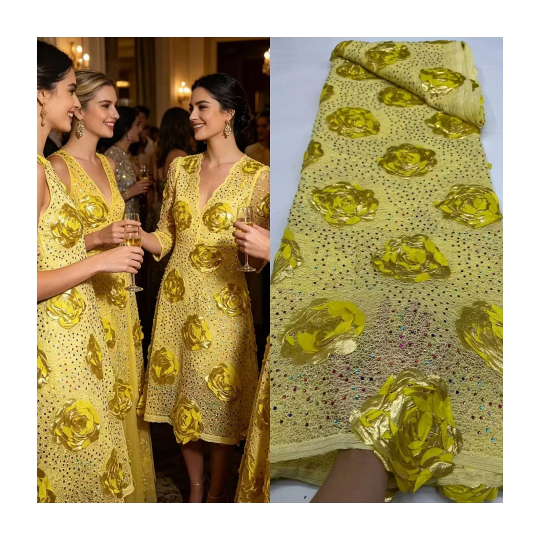 Swiss Voile Lace In Switzerland With 3D Flower Applique Stones 2026 Super Quality African Lace Fabric For Wedding Lace Dress
Swiss Voile Lace In Switzerland With 3D Flower Applique Stones 2026 Super Quality African Lace Fabric For Wedding Lace Dress