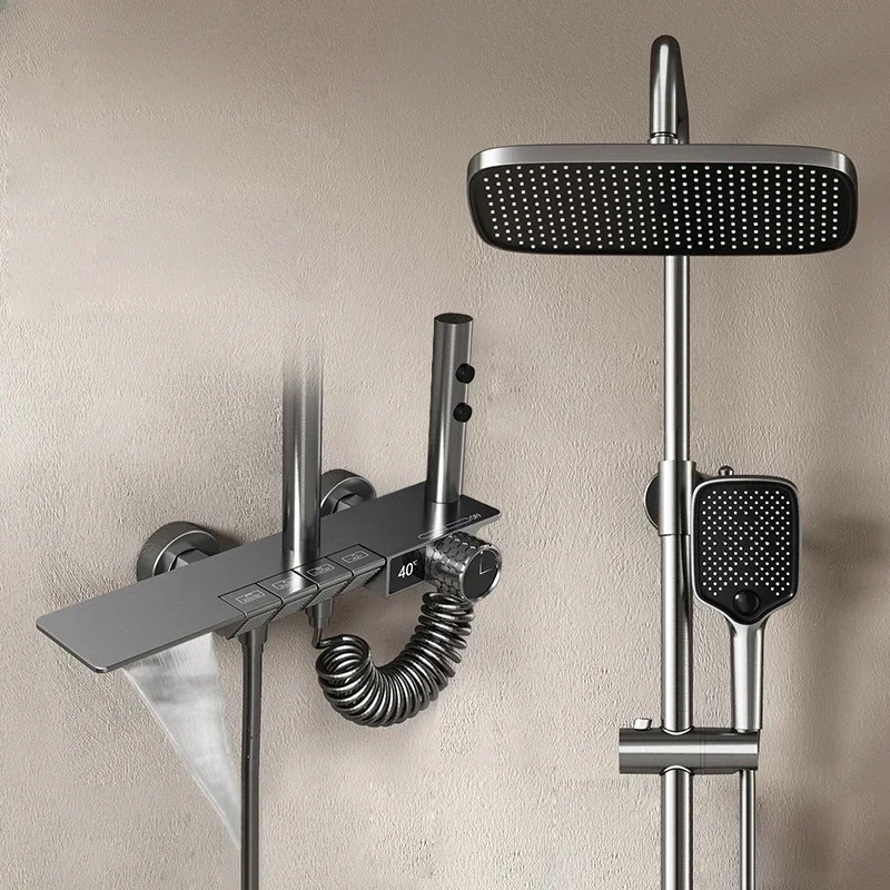 Hot Cold Bath Shower Rain Mixer Faucet Bathroom LCD Digital Thermostatic Shower System Bathtub Wall Mount Full Set Modern Grifo
Hot Cold Bath Shower Rain Mixer Faucet Bathroom LCD Digital Thermostatic Shower System Bathtub Wall Mount Full Set Modern Grifo