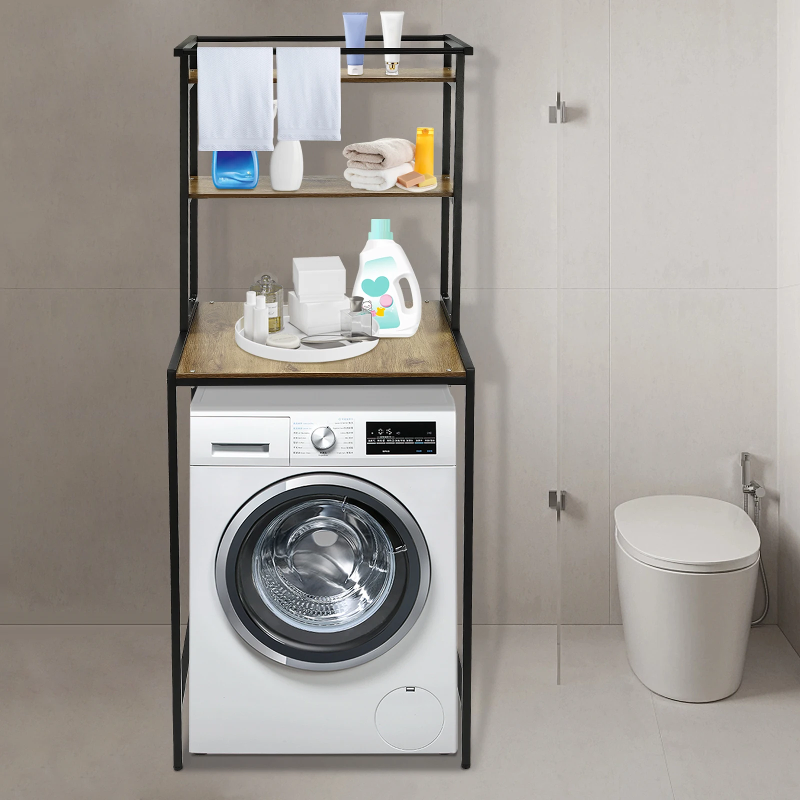 3 Tiers Washer and Dryer Storage Shelf 22LBS MDF Bathroom Space Saving Organizer Rack ModernOak Colore Space Saver Standing Rack
3 Tiers Washer and Dryer Storage Shelf 22LBS MDF Bathroom Space Saving Organizer Rack ModernOak Colore Space Saver Standing Rack