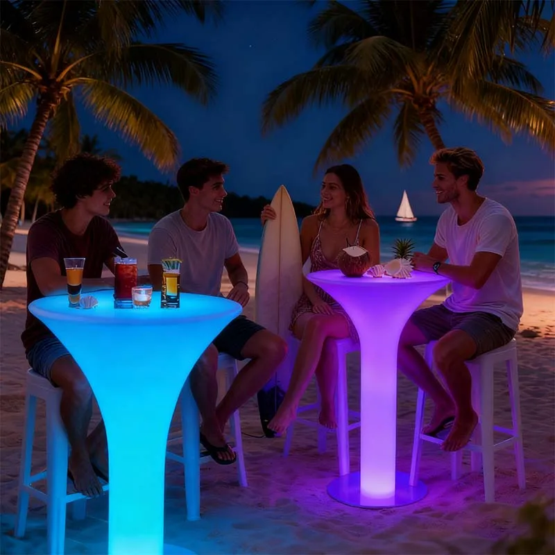 Glowing Illuminated Led Table and Chair Set Outdoor Nightclub Furniture for Garden Event Party Use
Glowing Illuminated Led Table and Chair Set Outdoor Nightclub Furniture for Garden Event Party Use