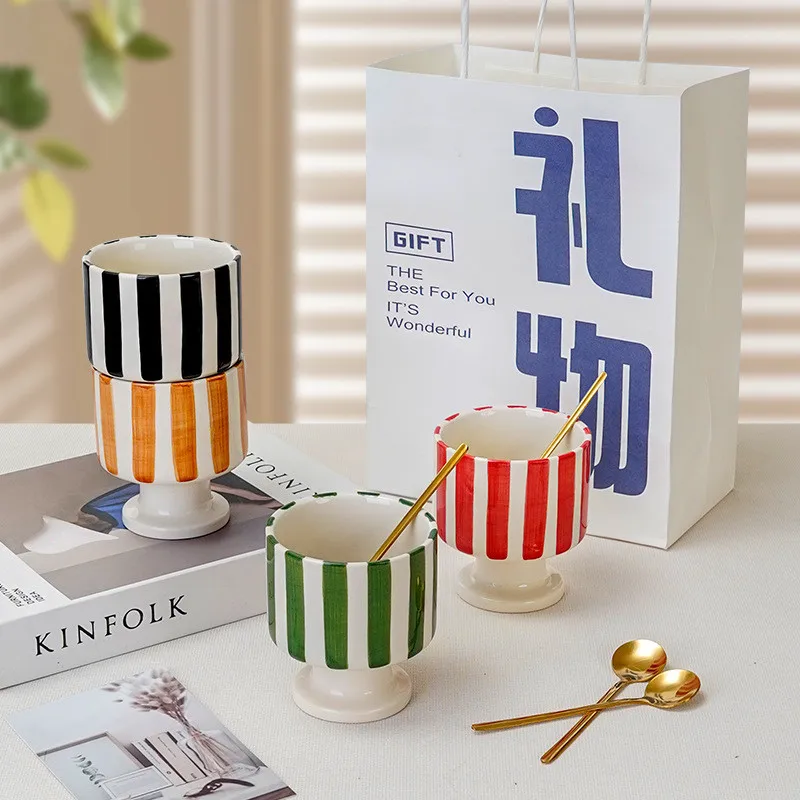 Creative &Simple Craft Mug | Tall Hand-painted Stripes Ceramic Coffee Cup | Milk & Drinking Cup | 280ML|Photo Props
Creative &Simple Craft Mug | Tall Hand-painted Stripes Ceramic Coffee Cup | Milk & Drinking Cup | 280ML|Photo Props