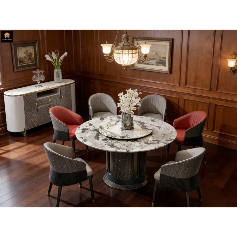 Modern Marble Rotatable Dining Table Set for Home and Hotel Use
Modern Marble Rotatable Dining Table Set for Home and Hotel Use