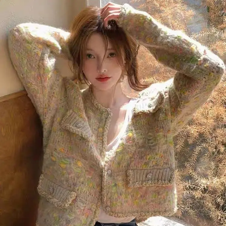 2023 Women Autumn Winter New French Knit Cardigan Jackets Female Long Sleeve Sweater Coats Ladies Short O-neck Overcoats W594
2023 Women Autumn Winter New French Knit Cardigan Jackets Female Long Sleeve Sweater Coats Ladies Short O-neck Overcoats W594