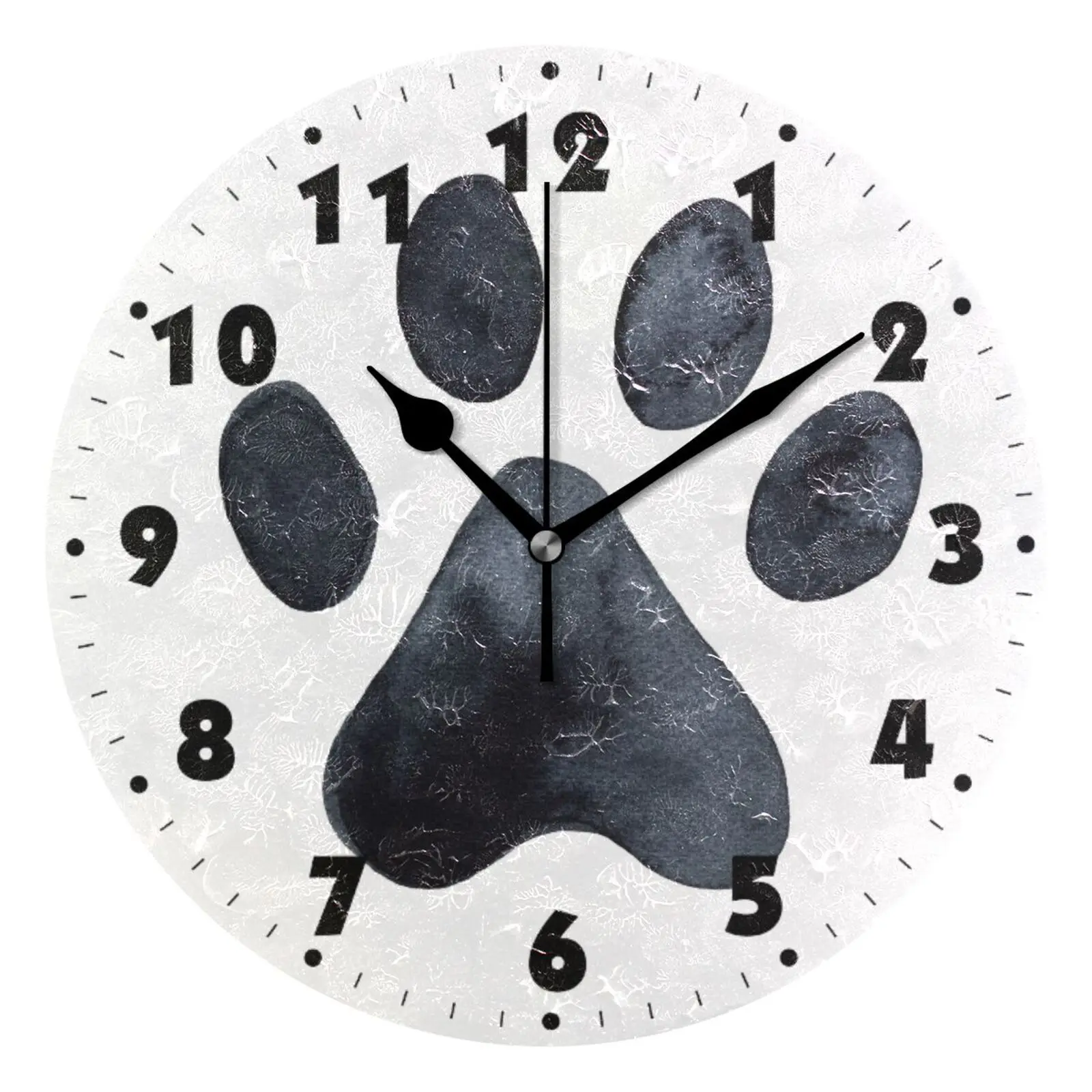 Black Dog Paw Print Silent Round Wall Clock Battery Operated Non Ticking Desk Clock Hanging Watch For Living Room Bedroom Decor
Black Dog Paw Print Silent Round Wall Clock Battery Operated Non Ticking Desk Clock Hanging Watch For Living Room Bedroom Decor