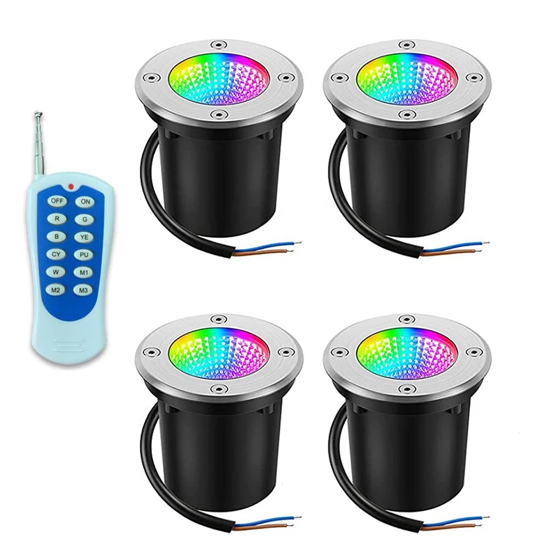 IP67 Outdoor RF Remote Control RGB Recessed LED Underground Lamps 24V110V220V Buried Light Garden Yard Path Landscape Lighting
IP67 Outdoor RF Remote Control RGB Recessed LED Underground Lamps 24V110V220V Buried Light Garden Yard Path Landscape Lighting