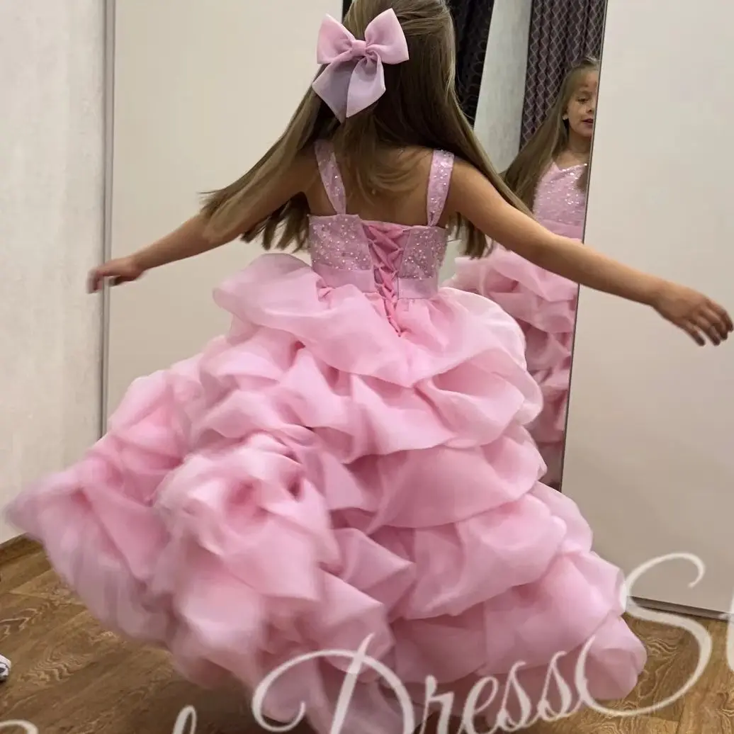 Princess Customized Flower Girl Dress for Wedding Sleeveless Layered Puffy Sequins Floor Lenght Kids First Communion Ball Gown
Princess Customized Flower Girl Dress for Wedding Sleeveless Layered Puffy Sequins Floor Lenght Kids First Communion Ball Gown