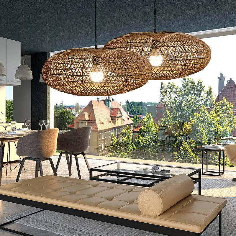 Vintage Rattan Pendant Lights Hand-woven Lampshade Southeast Asian Style Chandelier for Restaurant Dining Room Light Fixtures
Vintage Rattan Pendant Lights Hand-woven Lampshade Southeast Asian Style Chandelier for Restaurant Dining Room Light Fixtures