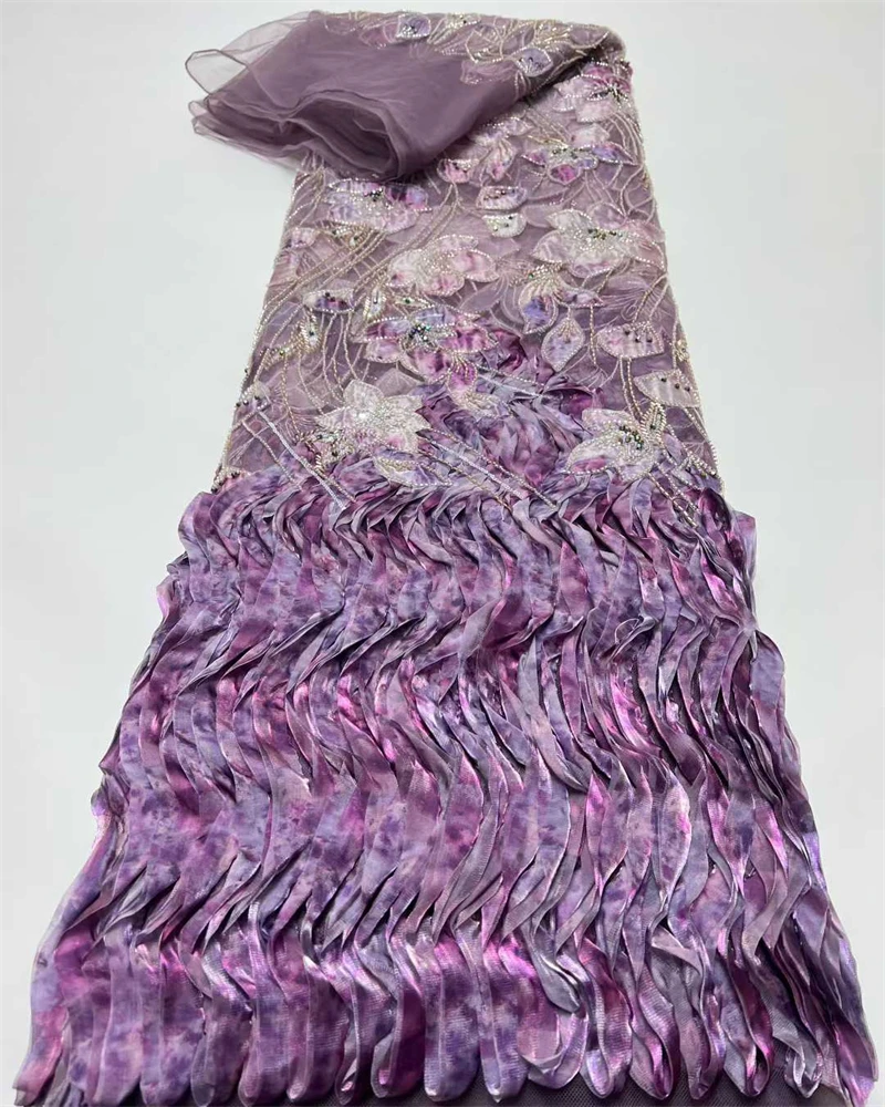 High-quality African Nigerian Elegant 3D Embroidered Fabric French Tulle Lace Fabric With Sequin For Party Wedding
High-quality African Nigerian Elegant 3D Embroidered Fabric French Tulle Lace Fabric With Sequin For Party Wedding