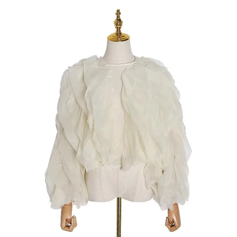 Women's round Ne irt Ruffle Stitching Cosplay Costume Long Sve Anime Themed Faionable Casual Wear in Sto
Women's round Ne irt Ruffle Stitching Cosplay Costume Long Sve Anime Themed Faionable Casual Wear in Sto