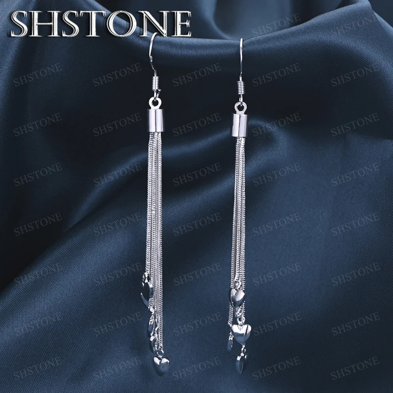 Hot Selling Charm 925 Sterling Silver Heart Tassel Long Drop Earrings Women Romantic Engagement Party Jewelry Gifts Accessories
Hot Selling Charm 925 Sterling Silver Heart Tassel Long Drop Earrings Women Romantic Engagement Party Jewelry Gifts Accessories