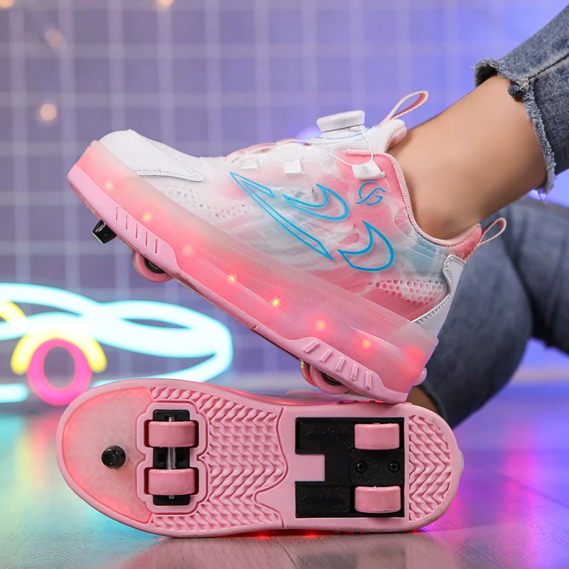 4-Wheel Auto-Retractable Trendy shoes: Girls' Sneakers, Invisible Roller Skates for Kids, Adults & Boys
4-Wheel Auto-Retractable Trendy shoes: Girls' Sneakers, Invisible Roller Skates for Kids, Adults & Boys