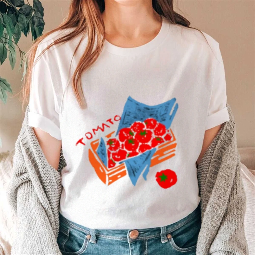 Cute Tomato Graphic T-Shirt - White Tee with Artistic Crate of Tomatoes Print Vibrant & Playful Design for Casual Daily Fashion
Cute Tomato Graphic T-Shirt - White Tee with Artistic Crate of Tomatoes Print Vibrant & Playful Design for Casual Daily Fashion