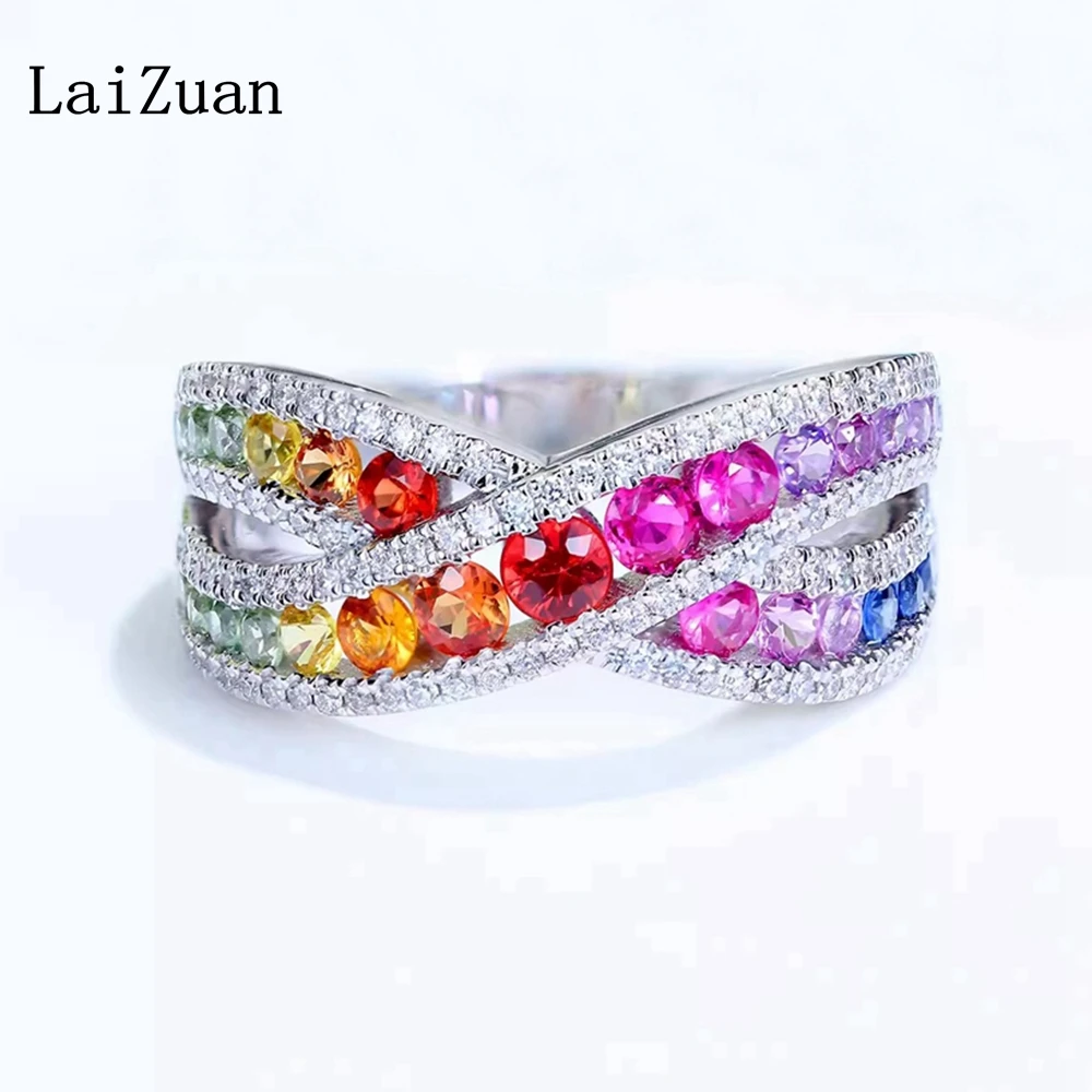 LaiZuan Real Color Sapphires Solid 18k Gold Ring Natural Diamonds X Shaped Cross Women Band Jewelry Atmosphere Luxury Antique
LaiZuan Real Color Sapphires Solid 18k Gold Ring Natural Diamonds X Shaped Cross Women Band Jewelry Atmosphere Luxury Antique