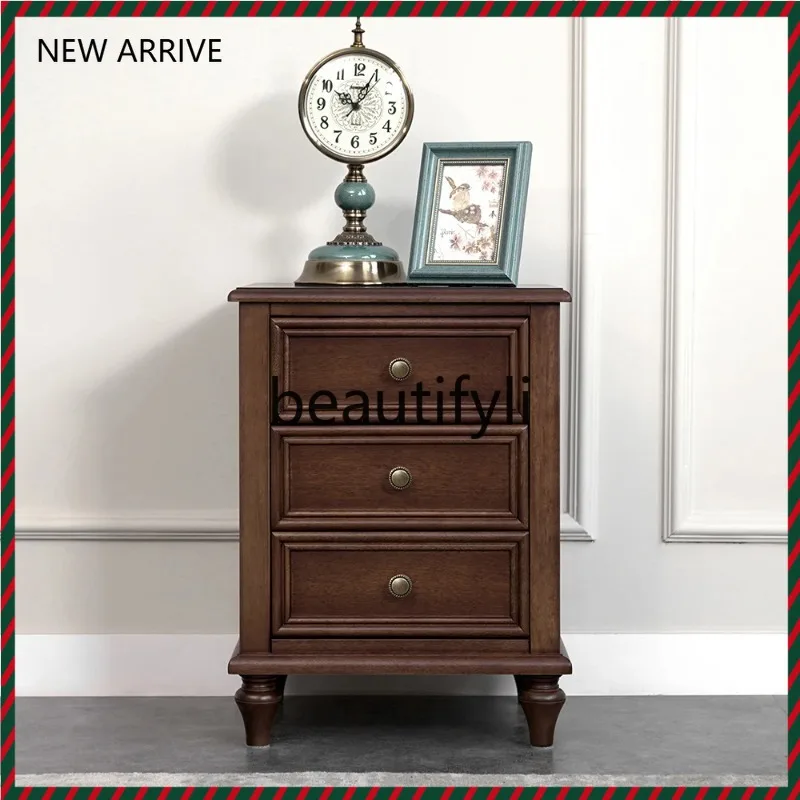 D2520 All solid wood walnut wood bed side three drawers storage cabinet
D2520 All solid wood walnut wood bed side three drawers storage cabinet