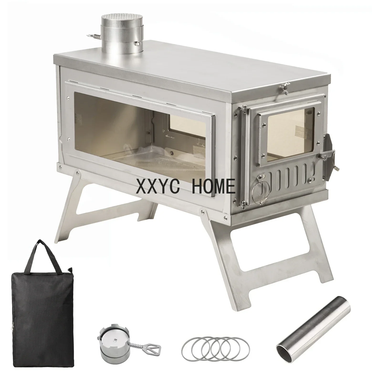 Portable Camping Tent Stove Ultralight Stainless Steel Foldable Wood Burner Stove with Glass WindowsTent Heaters for Outdoor
Portable Camping Tent Stove Ultralight Stainless Steel Foldable Wood Burner Stove with Glass WindowsTent Heaters for Outdoor
