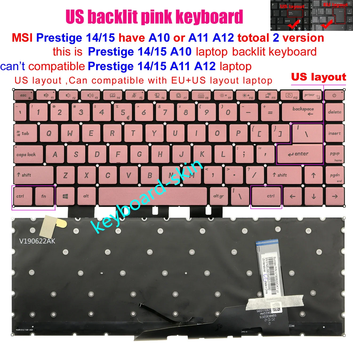 Новая клавиатура с подсветкой в США для ноутбука MSI Prestige 14 A10 A10M A10SC A10RB MS-14C1 A10SC-219CN A10SC-220CN
Новая клавиатура с подсветкой в США для ноутбука MSI Prestige 14 A10 A10M A10SC A10RB MS-14C1 A10SC-219CN A10SC-220CN