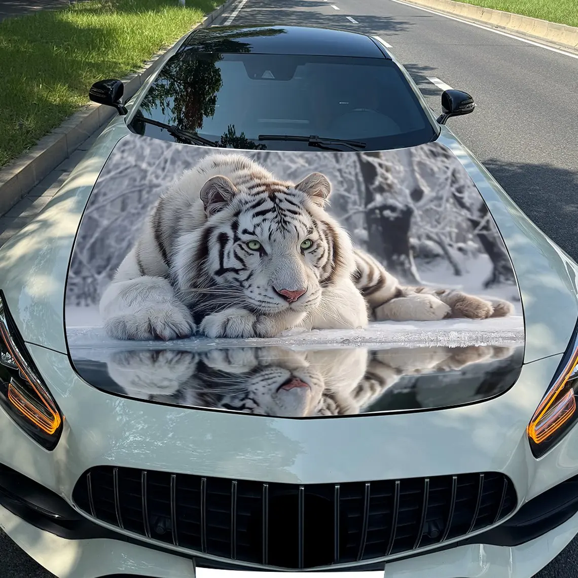 White Tiger Car Hood Wrap-Durable,Waterproof,And UV-Resistant PVC Sticker For Trucks,SUV,And Boats With Easy Installation And Re
White Tiger Car Hood Wrap-Durable,Waterproof,And UV-Resistant PVC Sticker For Trucks,SUV,And Boats With Easy Installation And Re