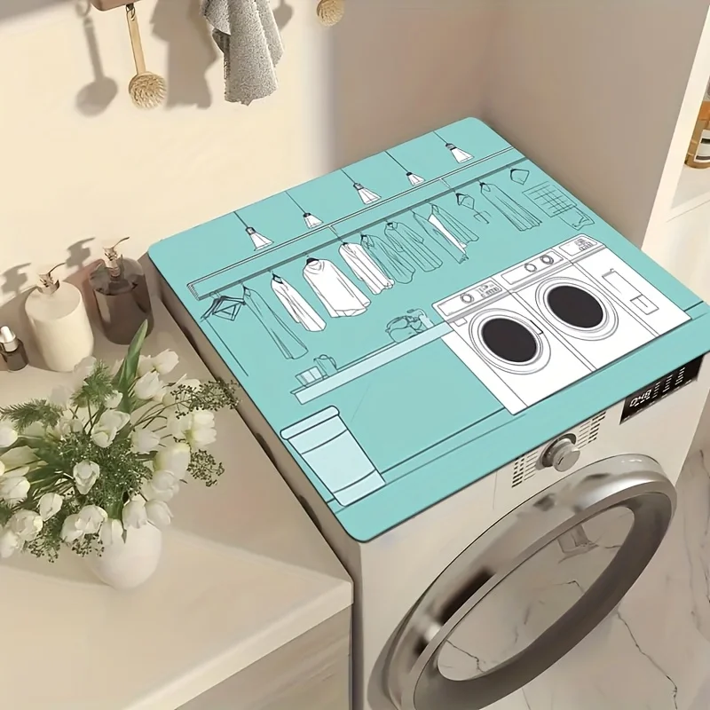 1pc of Household Washing Machine Mat - Features a Stylish Washing Machine Pattern Print Design, a Fashionable Protective Mat
1pc of Household Washing Machine Mat - Features a Stylish Washing Machine Pattern Print Design, a Fashionable Protective Mat