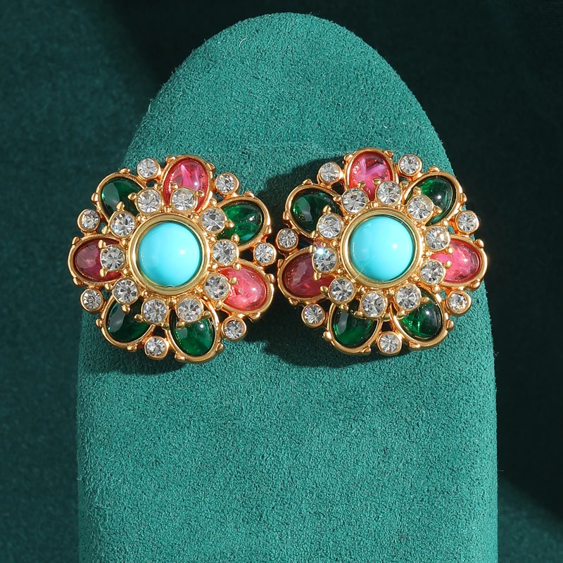 Vintage Colorful Glazed Flowers Earrings For Woman Antique Gold Color Trendy Art Deco Jewelry Brand High Quality Festival Gift
Vintage Colorful Glazed Flowers Earrings For Woman Antique Gold Color Trendy Art Deco Jewelry Brand High Quality Festival Gift