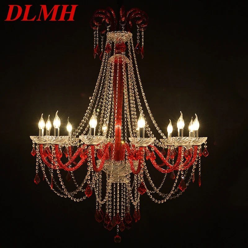 DLMH European Style Crystal Pendent Lamp Red Candle Lamp Living Room Restaurant Villa Staircase Duplex Building Chandelier
DLMH European Style Crystal Pendent Lamp Red Candle Lamp Living Room Restaurant Villa Staircase Duplex Building Chandelier