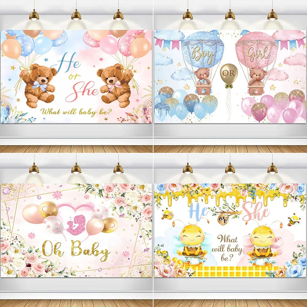 Gender Reveal Party for Boy or Girl Photo Backdrop for Newborn Baby Shower Photo Bear Balloon Decor Photo Studio Custom Prop
Gender Reveal Party for Boy or Girl Photo Backdrop for Newborn Baby Shower Photo Bear Balloon Decor Photo Studio Custom Prop