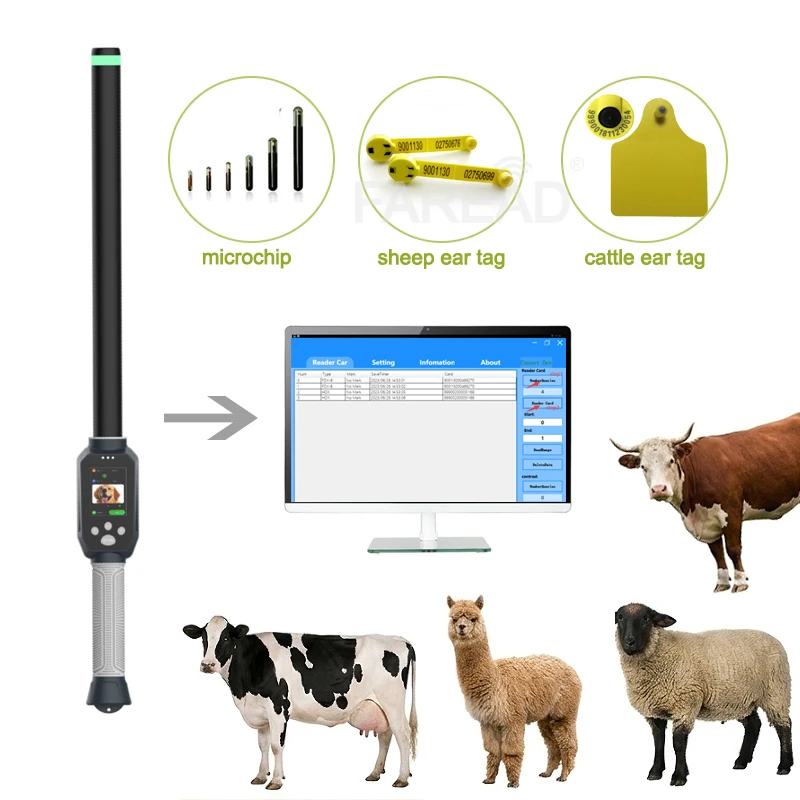 HDX FDX-B Orange Handheld RFID Stick Reader, Real-time Data Transmission for Pig and Cattle Ear Tag Reading
HDX FDX-B Orange Handheld RFID Stick Reader, Real-time Data Transmission for Pig and Cattle Ear Tag Reading