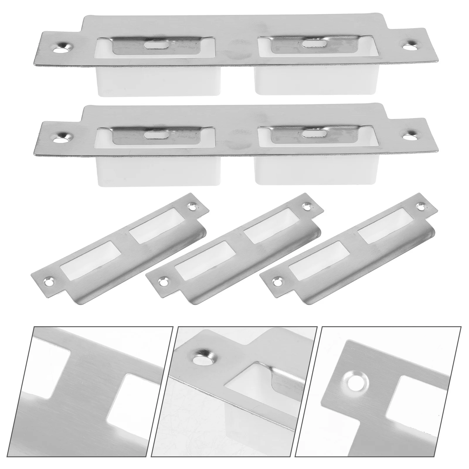 5Pcs Stainless Steel Door Strike Plates for Interior Front Doors Security Reinforcement Heavy Duty Adjustable Deadbolt
5Pcs Stainless Steel Door Strike Plates for Interior Front Doors Security Reinforcement Heavy Duty Adjustable Deadbolt